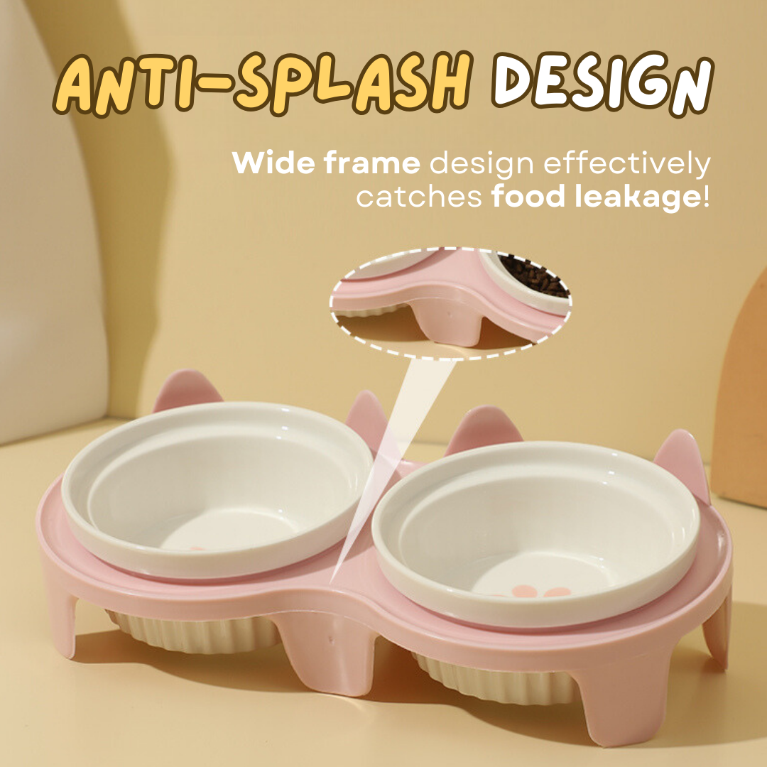 Elevated Ceramic Cat Bowl