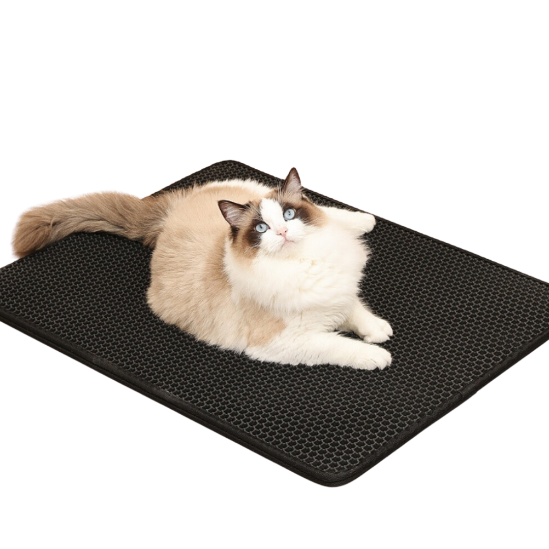 Cat Litter Mat, Large Cat Litter Trapping Mat, Double Layer Honeycomb  Design Waterproof Foldable Cat Litter Box Mat, Easy Clean Machine