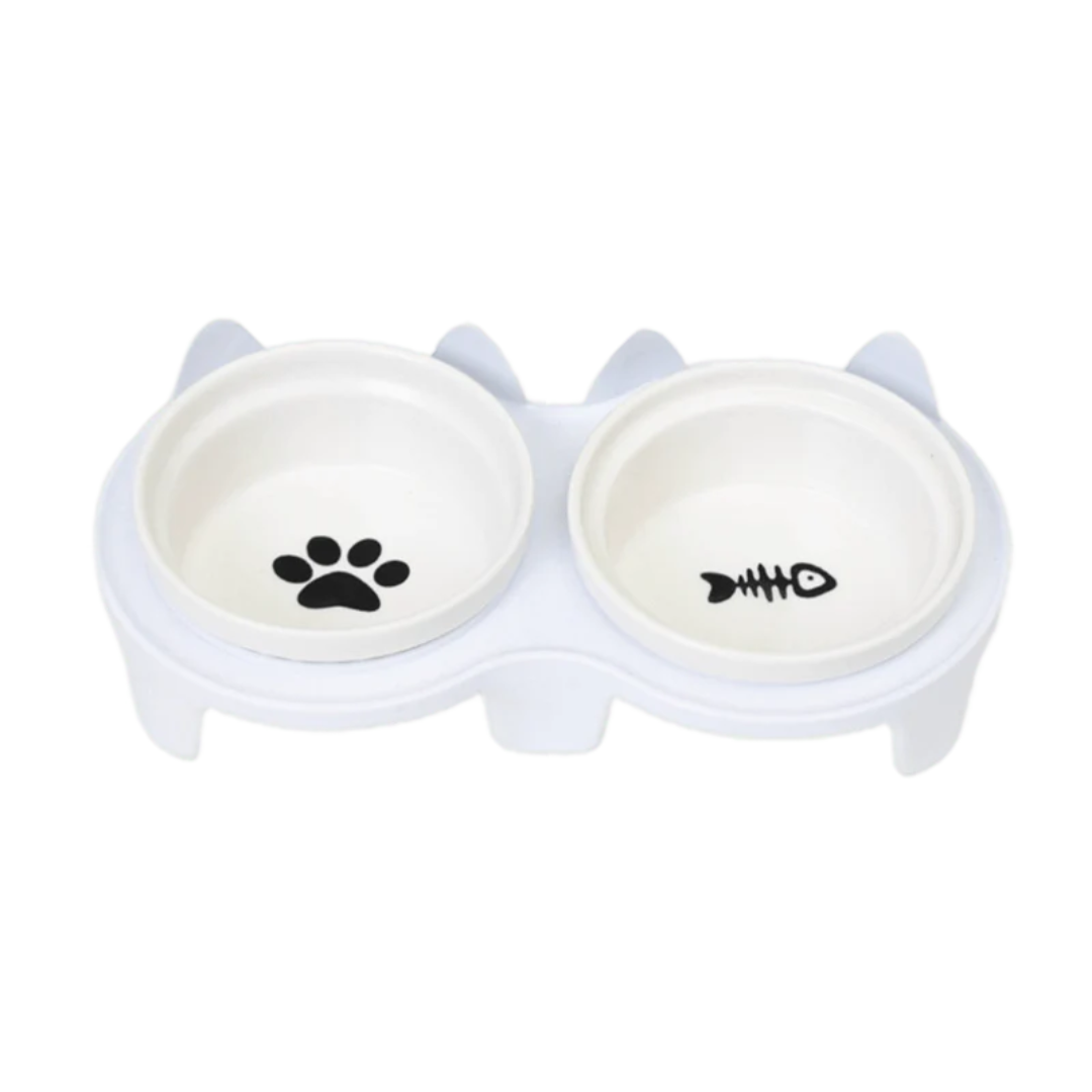Elevated Ceramic Cat Bowl